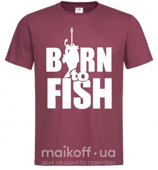 Чоловіча футболка BORN TO FISH Бордовий фото
