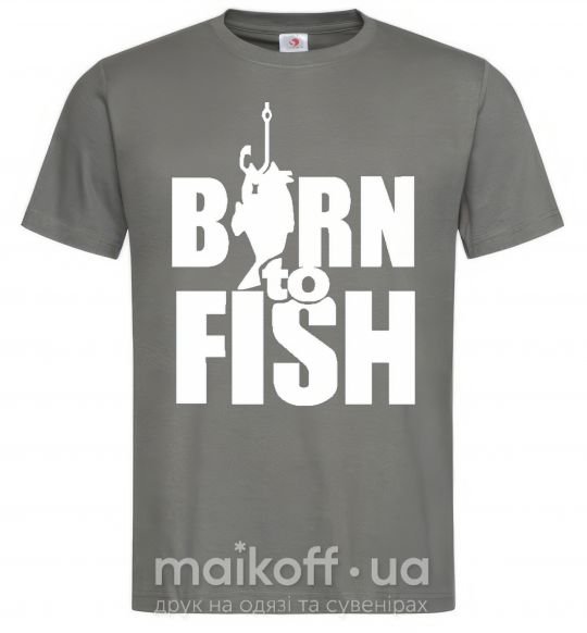 Мужская футболка BORN TO FISH Графит фото