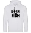 Мужская толстовка (худи) BORN TO FISH Серый меланж фото