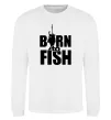 Свитшот BORN TO FISH Белый фото