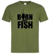 Чоловіча футболка BORN TO FISH Оливковий фото
