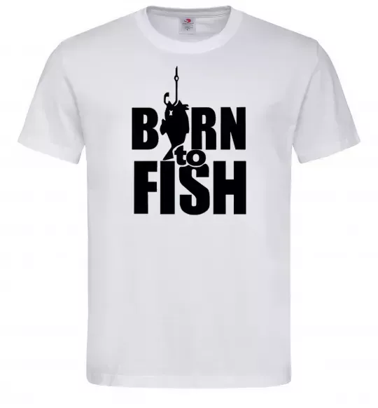 Чоловіча футболка BORN TO FISH Білий фото