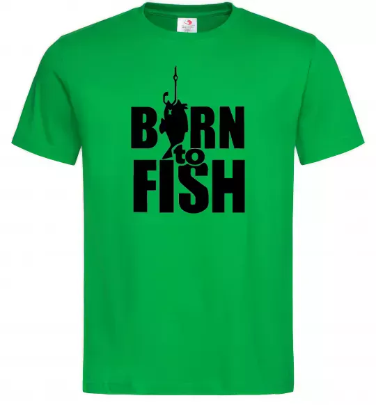 Чоловіча футболка BORN TO FISH Зелений фото