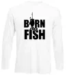 Лонгслів BORN TO FISH Білий фото