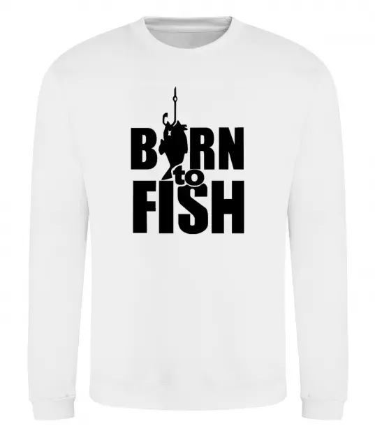 Свитшот BORN TO FISH Белый фото