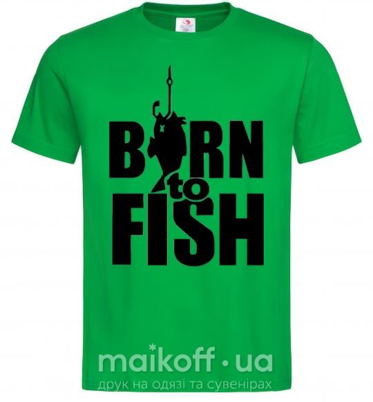 Чоловіча футболка BORN TO FISH Зелений фото