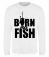 Світшот BORN TO FISH Білий фото
