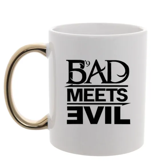 Чашка с цветной ручкой BAD MEETS EVIL Золото фото