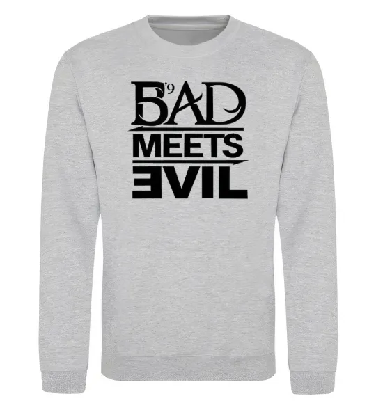 Свитшот BAD MEETS EVIL Серый меланж фото