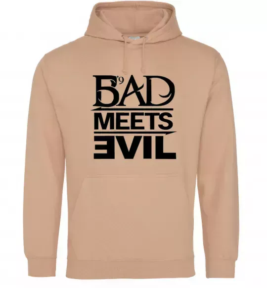 Мужская толстовка (худи) BAD MEETS EVIL Песочный фото