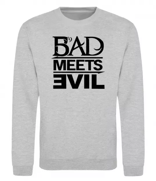 Свитшот BAD MEETS EVIL Серый меланж фото