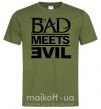 Чоловіча футболка BAD MEETS EVIL Оливковий фото