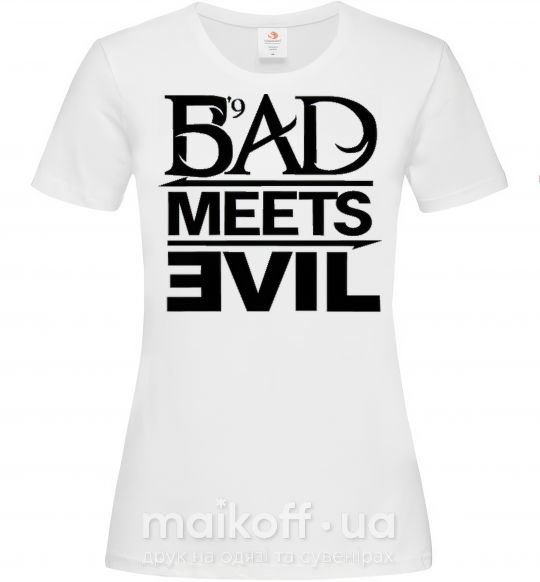 Женская футболка BAD MEETS EVIL Белый фото