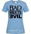 Жіноча футболка BAD MEETS EVIL Блакитний фото