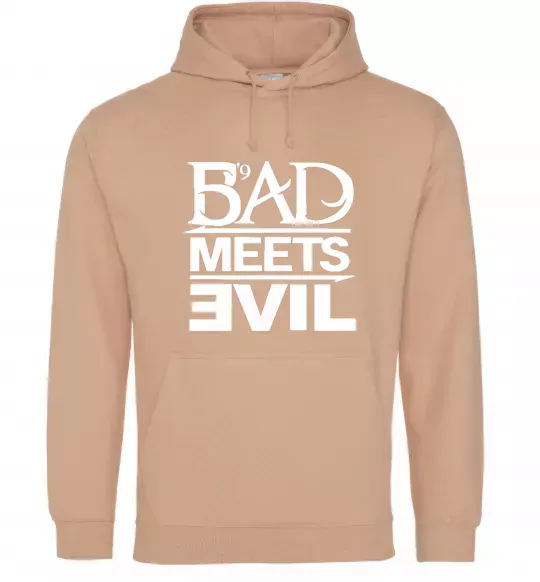 Жіноча толстовка (худі) BAD MEETS EVIL Пісочний фото