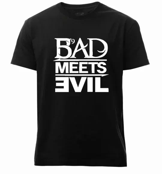 Чоловіча преміум футболка BAD MEETS EVIL Чорний фото