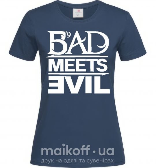 Жіноча футболка BAD MEETS EVIL Темно-синій фото