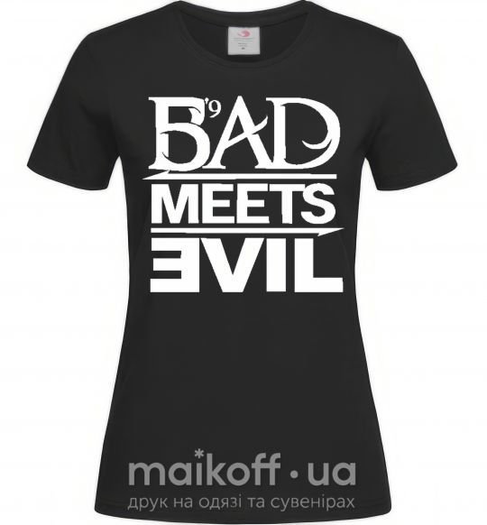 Жіноча футболка BAD MEETS EVIL Чорний фото