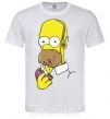 Мужская футболка Гомер Симпсон Белый фото