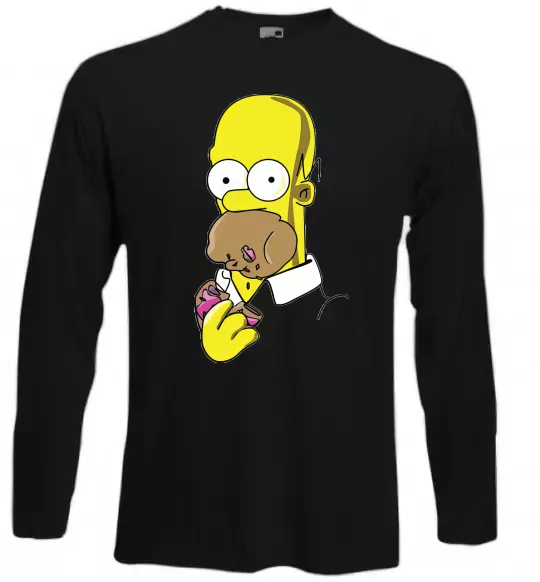 Лонгслів Гомер Сімпсон Чорний фото