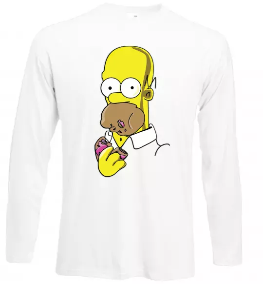 Лонгслів Гомер Сімпсон Білий фото