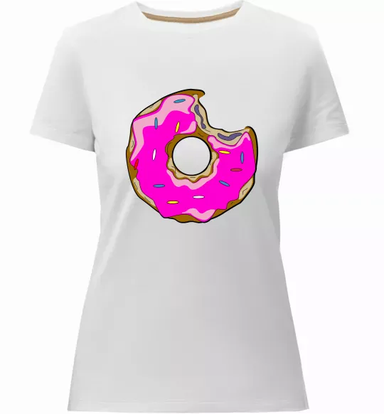 Жіноча преміум футболка +DONUT Білий фото