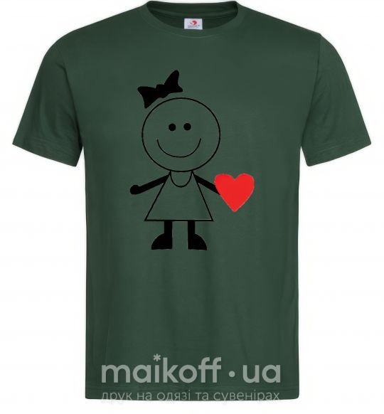 Чоловіча футболка GIRL WITH HEART Темно-зелений фото