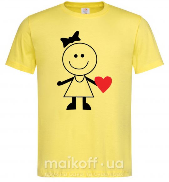 Мужская футболка GIRL WITH HEART Лимонный фото