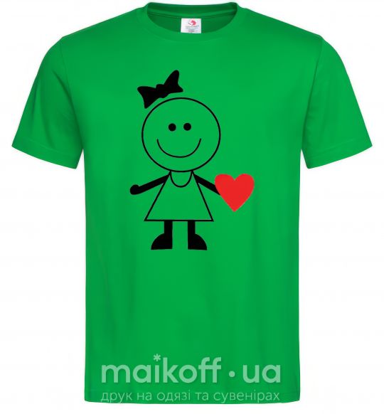 Мужская футболка GIRL WITH HEART Зеленый фото