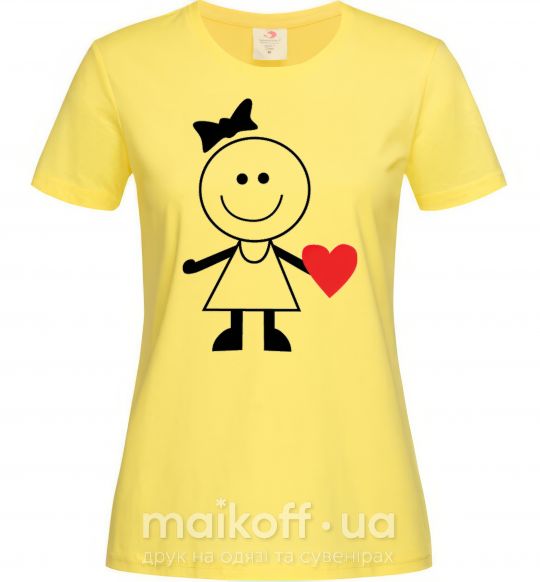 Женская футболка GIRL WITH HEART Лимонный фото