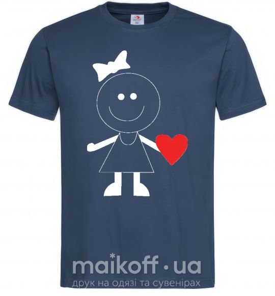Мужская футболка GIRL WITH HEART Темно-синий фото
