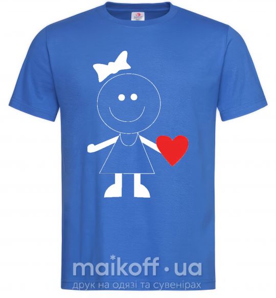 Чоловіча футболка GIRL WITH HEART Яскраво-синій фото