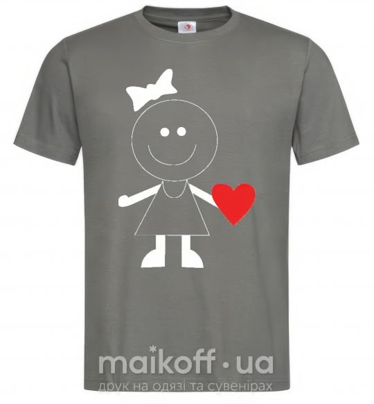 Чоловіча футболка GIRL WITH HEART Графіт фото