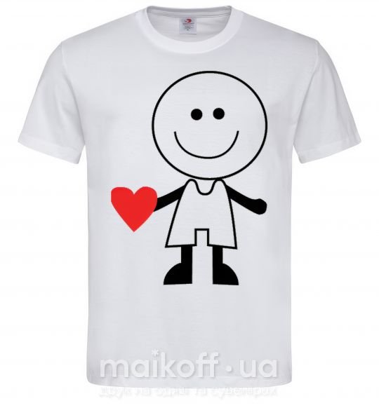 Мужская футболка BOY WITH HEART Белый фото