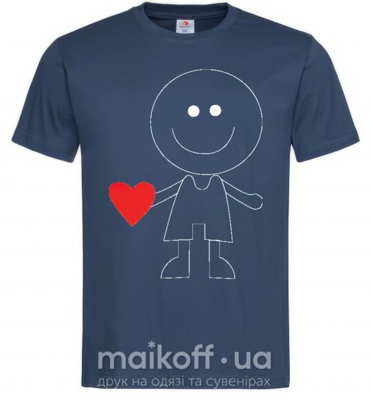 Мужская футболка BOY WITH HEART Темно-синий фото