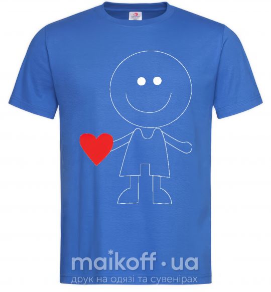 Чоловіча футболка BOY WITH HEART Яскраво-синій фото