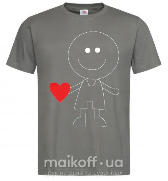 Мужская футболка BOY WITH HEART Графит фото