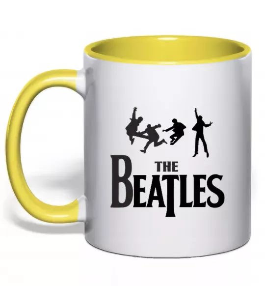 Чашка з кольоровою ручкою THE BEATLES BOLD Сонячно жовтий фото