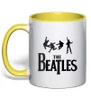 Чашка з кольоровою ручкою THE BEATLES BOLD Сонячно жовтий фото
