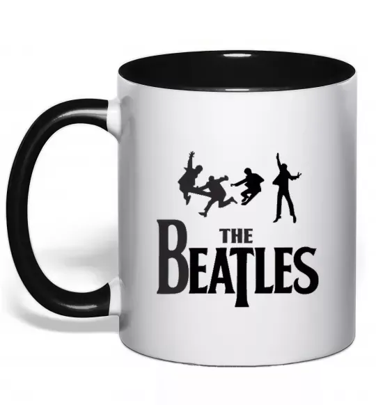 Чашка з кольоровою ручкою THE BEATLES BOLD Чорний фото