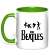 Чашка с цветной ручкой The Beatles bold Лаймовый фото
