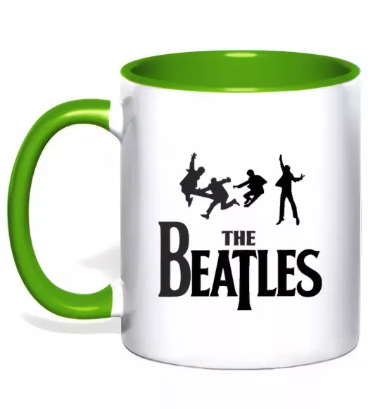 Чашка з кольоровою ручкою THE BEATLES BOLD Зелений фото