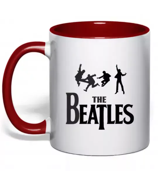 Чашка з кольоровою ручкою THE BEATLES BOLD Червоний фото
