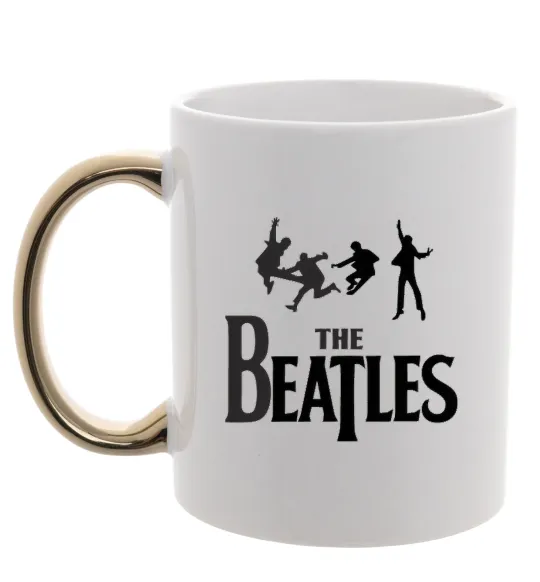 Чашка з кольоровою ручкою THE BEATLES BOLD Золото фото