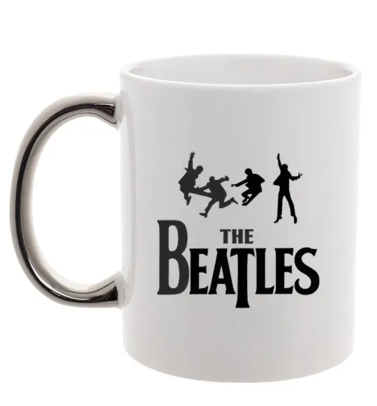 Чашка з кольоровою ручкою THE BEATLES BOLD Срібло фото