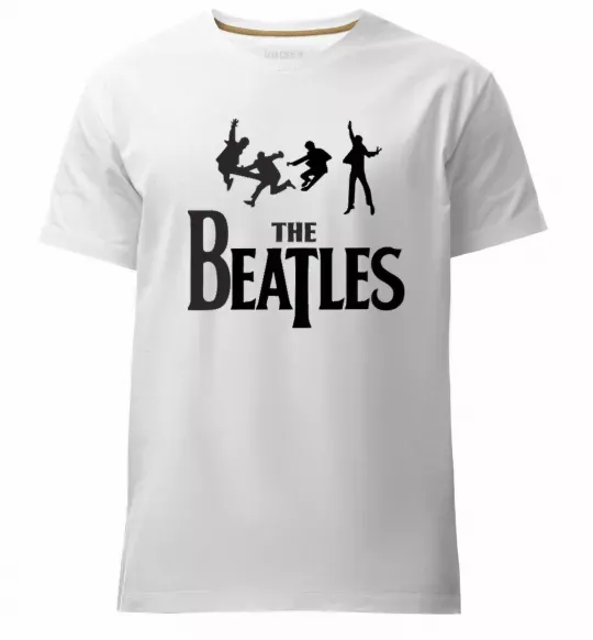 Мужская премиум футболка THE BEATLES BOLD Белый фото