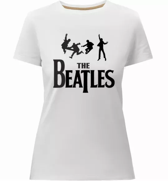 Женская премиум футболка THE BEATLES BOLD Белый фото