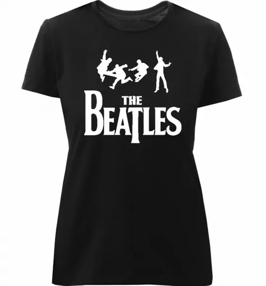 Женская премиум футболка THE BEATLES BOLD Черный фото