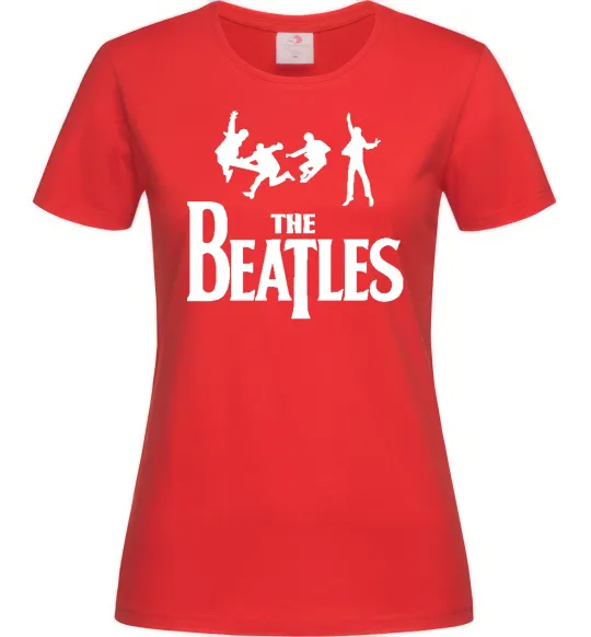 Женская футболка THE BEATLES BOLD Красный фото