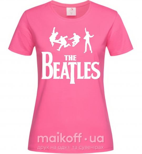 Жіноча футболка THE BEATLES BOLD Яскраво-рожевий фото